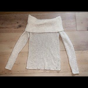 off shoulder fitted sweater